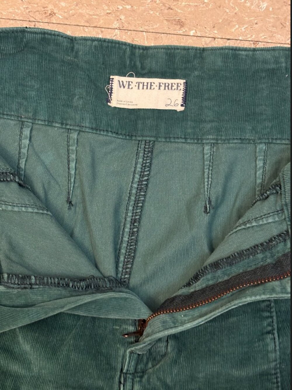 Free People We The Free Jayde Cord Flare Pants Green. - Picture 4 of 7